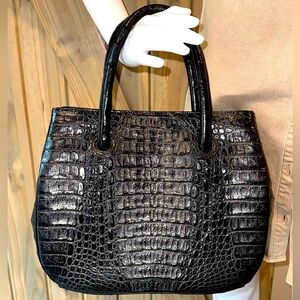 Stunning like NEW Black genuine hornback Crocodile bag $3500 alligator